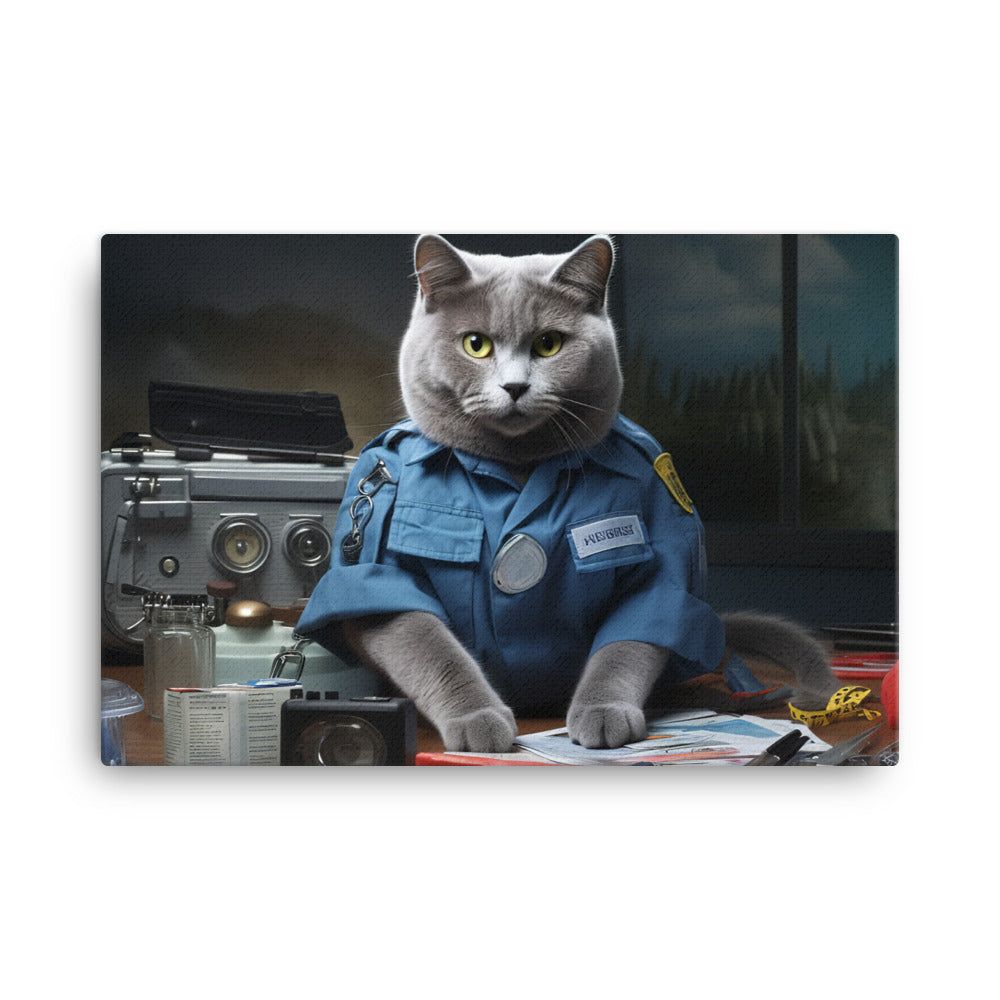 Russian Blue Paramedic Canvas - PosterfyAI.com