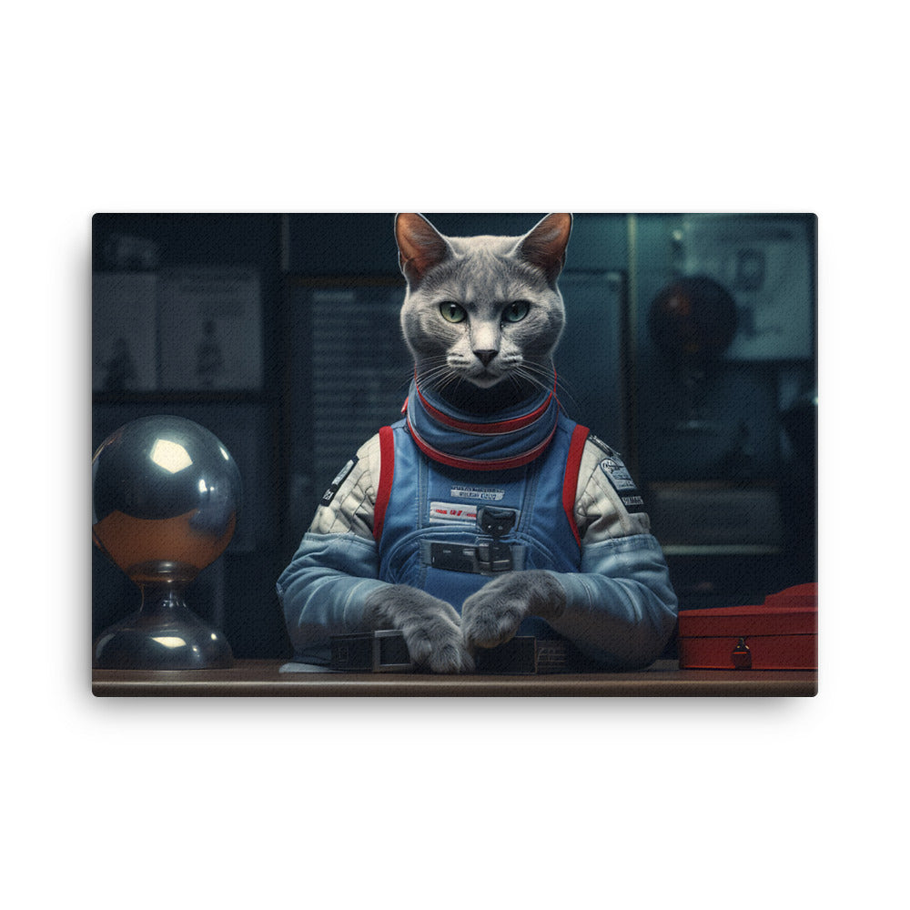 Russian Blue Motorsport Athlete Canvas - PosterfyAI.com