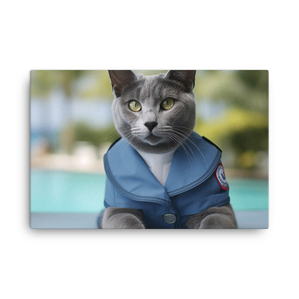 Russian Blue Lifeguard Canvas - PosterfyAI.com