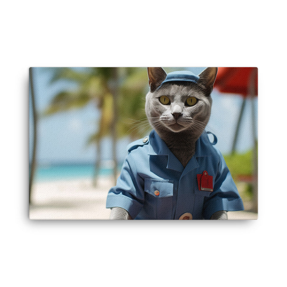 Russian Blue Lifeguard Canvas - PosterfyAI.com