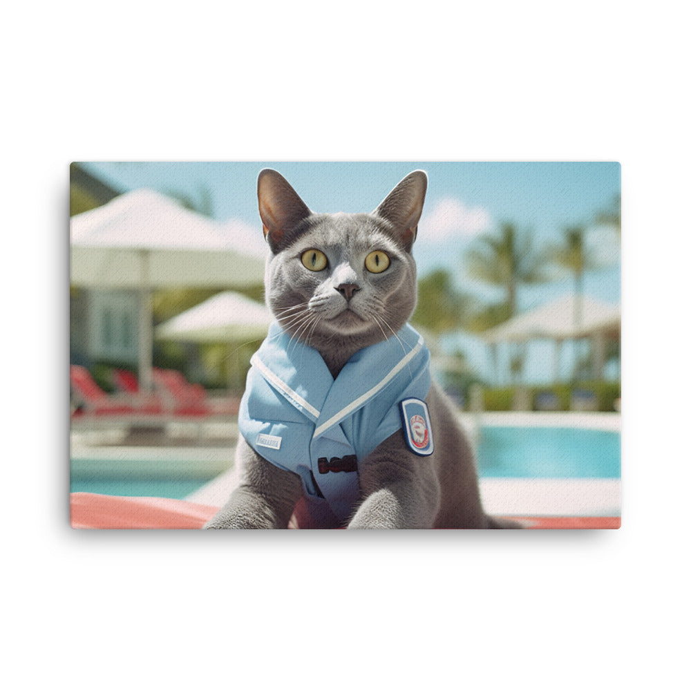 Russian Blue Lifeguard Canvas - PosterfyAI.com