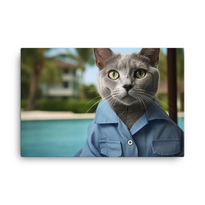 Russian Blue Lifeguard Canvas - PosterfyAI.com