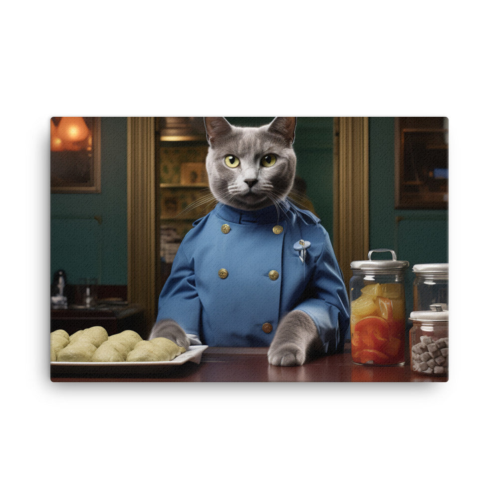 Russian Blue Fast Food Crew Canvas - PosterfyAI.com