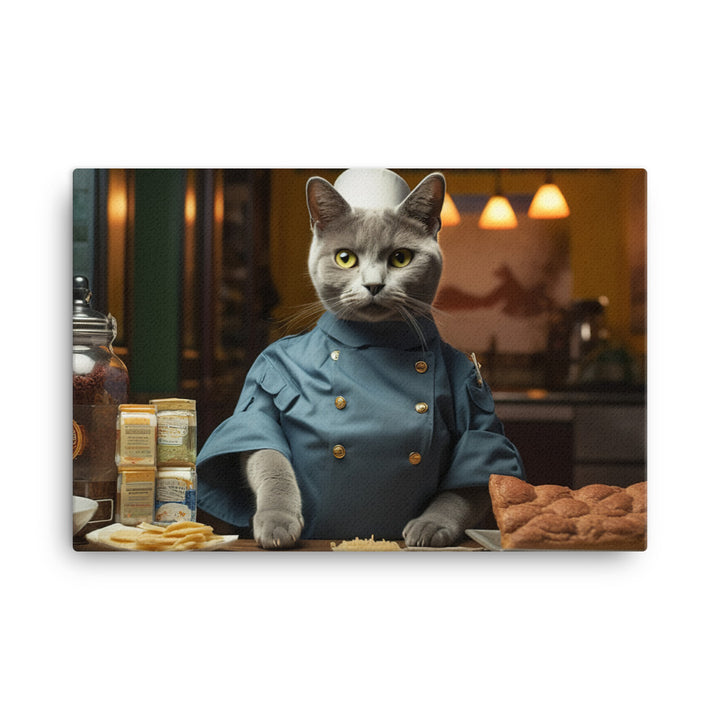 Russian Blue Fast Food Crew Canvas - PosterfyAI.com