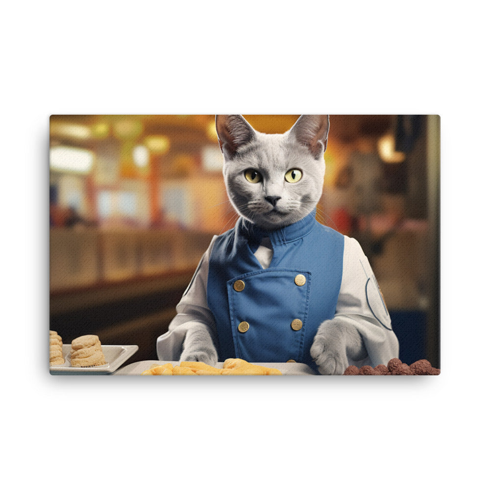 Russian Blue Fast Food Crew Canvas - PosterfyAI.com