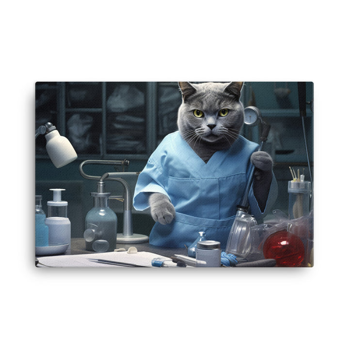 Russian Blue Doctor Canvas - PosterfyAI.com