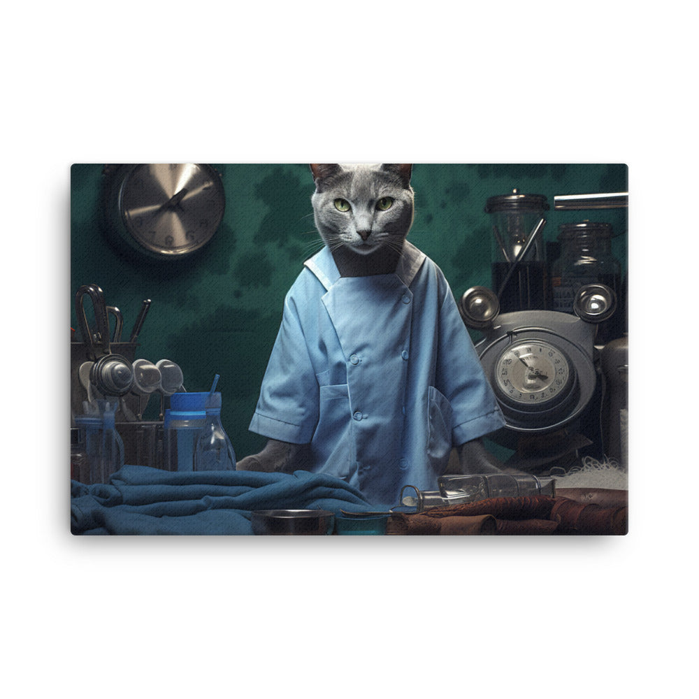 Russian Blue Doctor Canvas - PosterfyAI.com