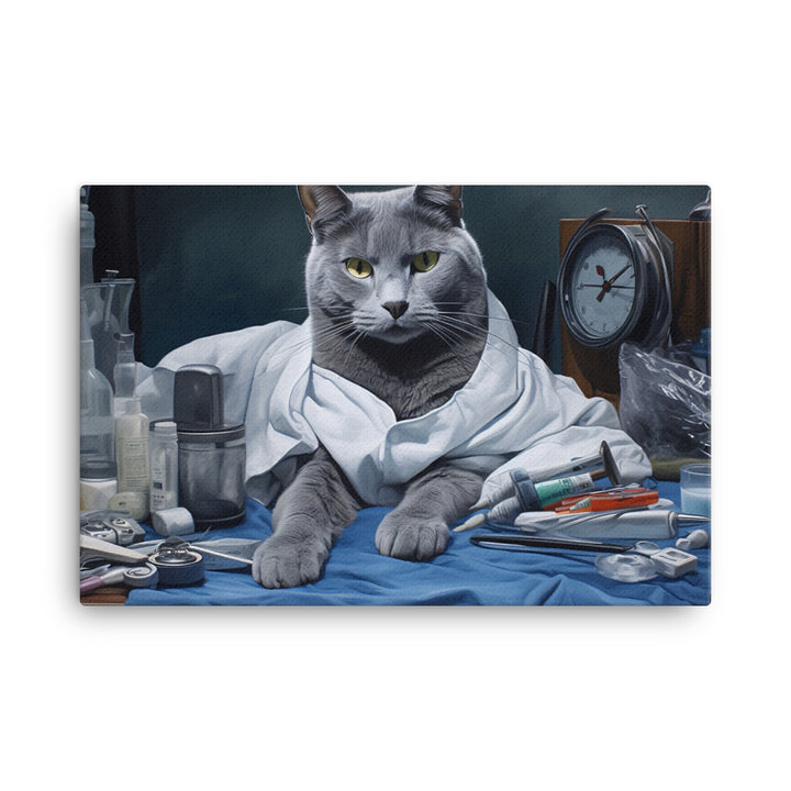 Russian Blue Doctor Canvas - PosterfyAI.com