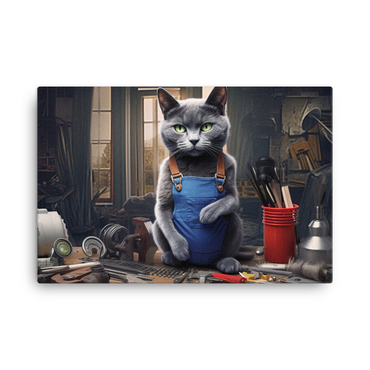 Russian Blue Contractor Canvas - PosterfyAI.com