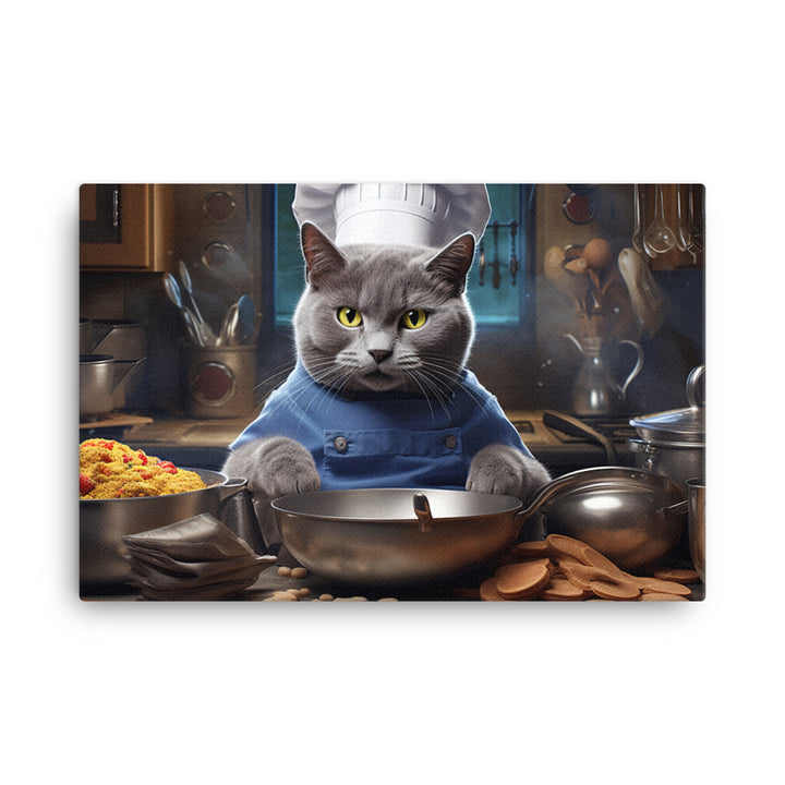 Russian Blue Chef Canvas - PosterfyAI.com