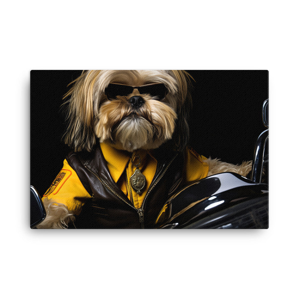 Lhasa Apso Superbike Athlete Canvas - PosterfyAI.com