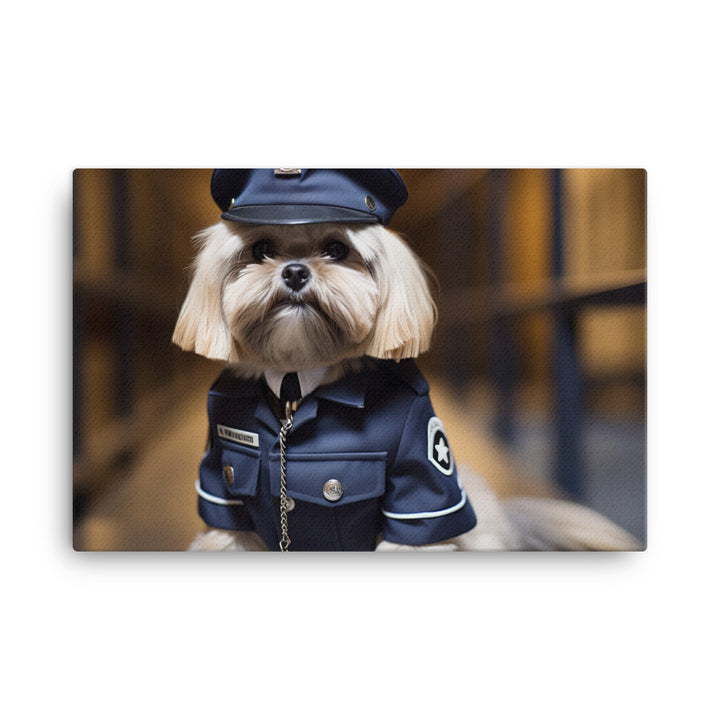 Lhasa Apso Prison Officer Canvas - PosterfyAI.com