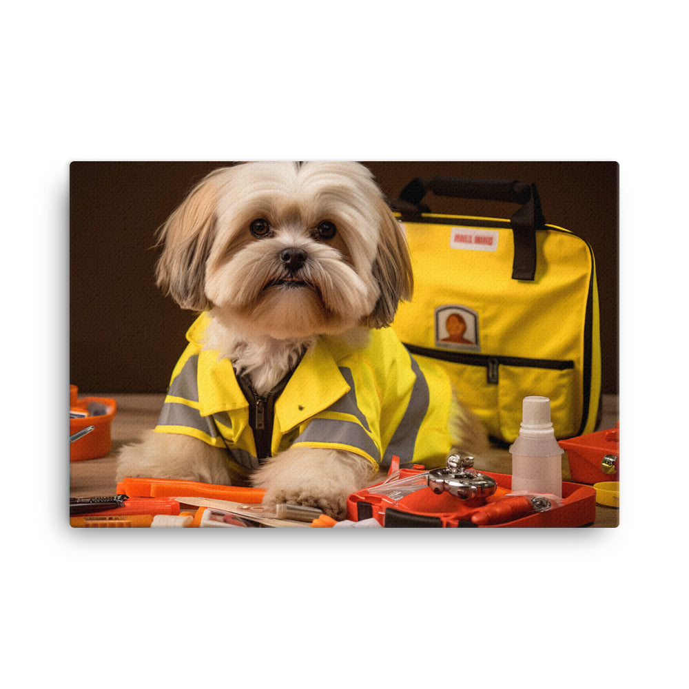 Lhasa Apso Paramedic Canvas - PosterfyAI.com