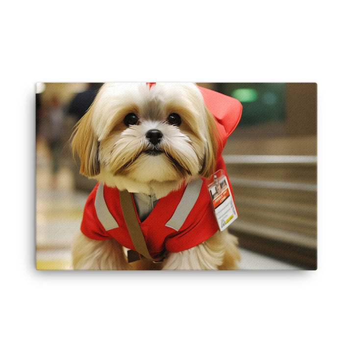 Lhasa Apso Mail Carrier Canvas - PosterfyAI.com