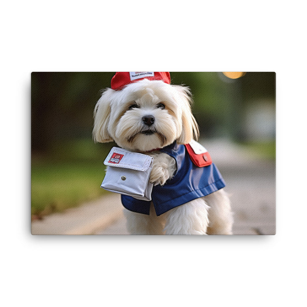 Lhasa Apso Mail Carrier Canvas - PosterfyAI.com