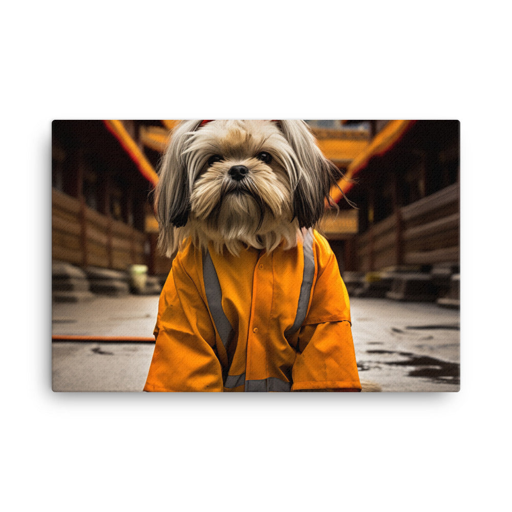 Lhasa Apso Janitor Canvas - PosterfyAI.com