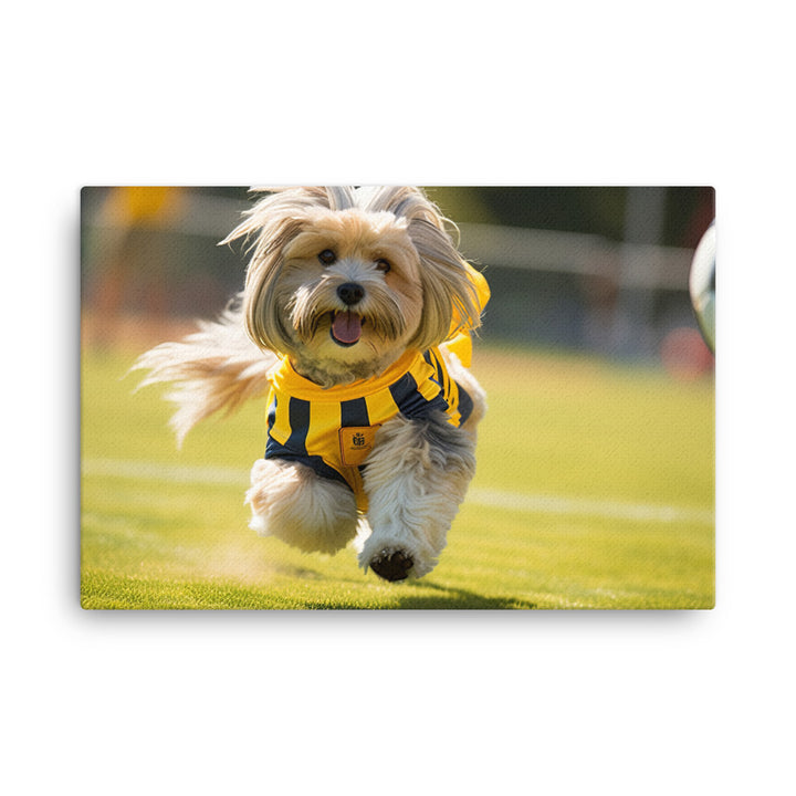 Lhasa Apso Football Player Canvas - PosterfyAI.com