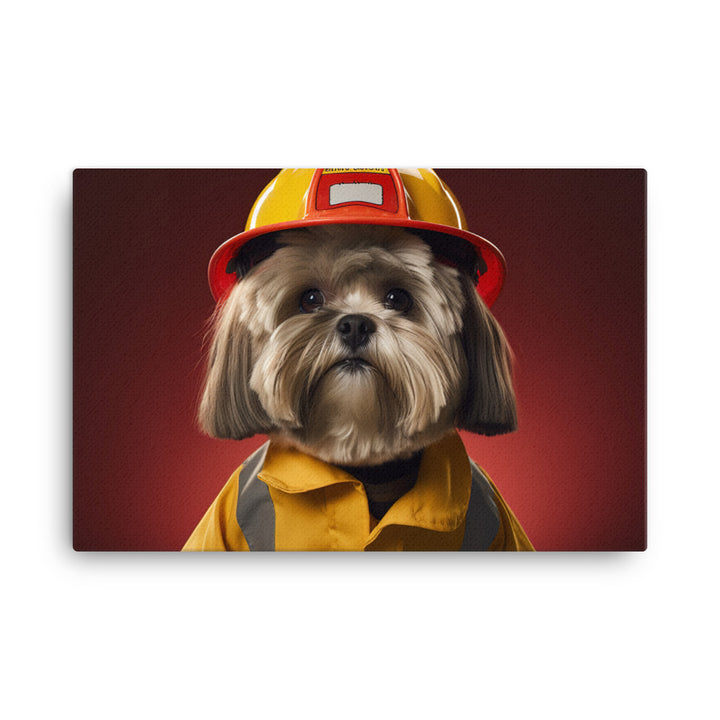 Lhasa Apso Firefighter Canvas - PosterfyAI.com