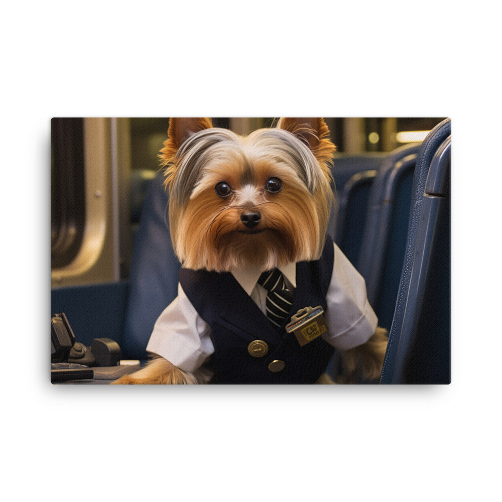 Yorkshire Terrier Transit Operator Canvas - PosterfyAI.com