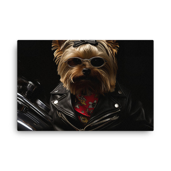 Yorkshire Terrier Superbike Athlete Canvas - PosterfyAI.com