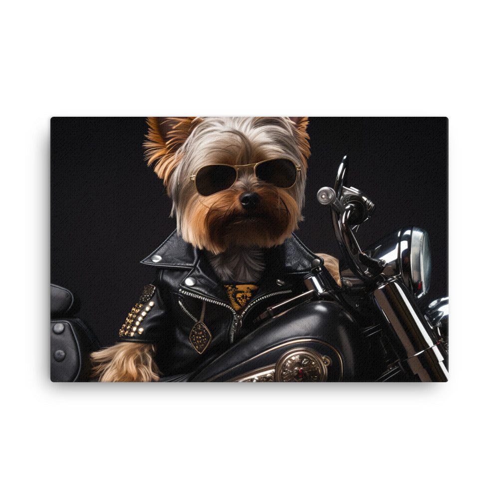 Yorkshire Terrier Superbike Athlete Canvas - PosterfyAI.com