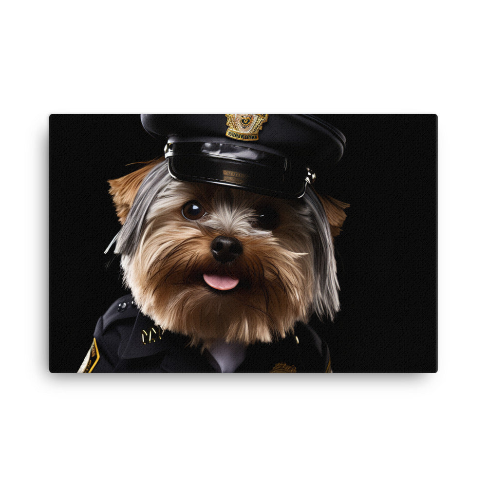 Yorkshire Terrier Security Officer Canvas - PosterfyAI.com