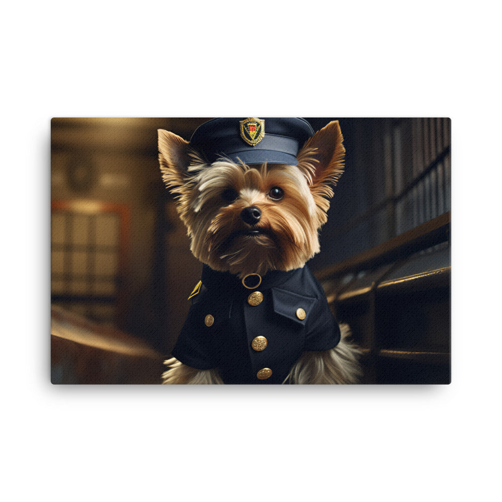 Yorkshire Terrier Security Officer Canvas - PosterfyAI.com