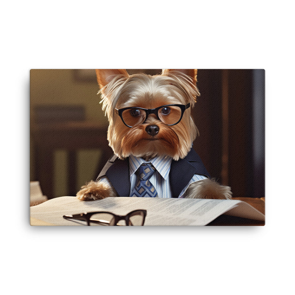 Yorkshire Terrier Sales Consultant Canvas - PosterfyAI.com