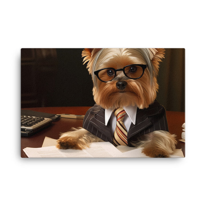 Yorkshire Terrier Sales Consultant Canvas - PosterfyAI.com