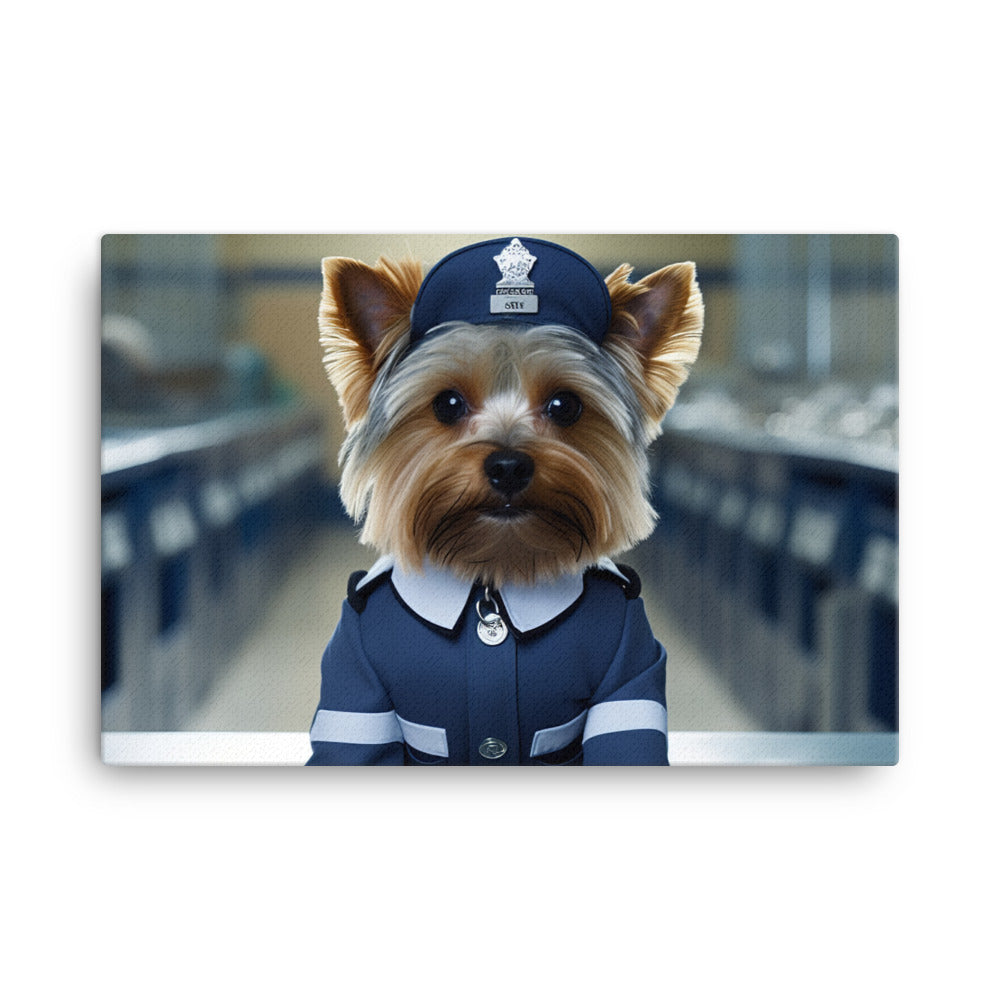 Yorkshire Terrier Prison Officer Canvas - PosterfyAI.com