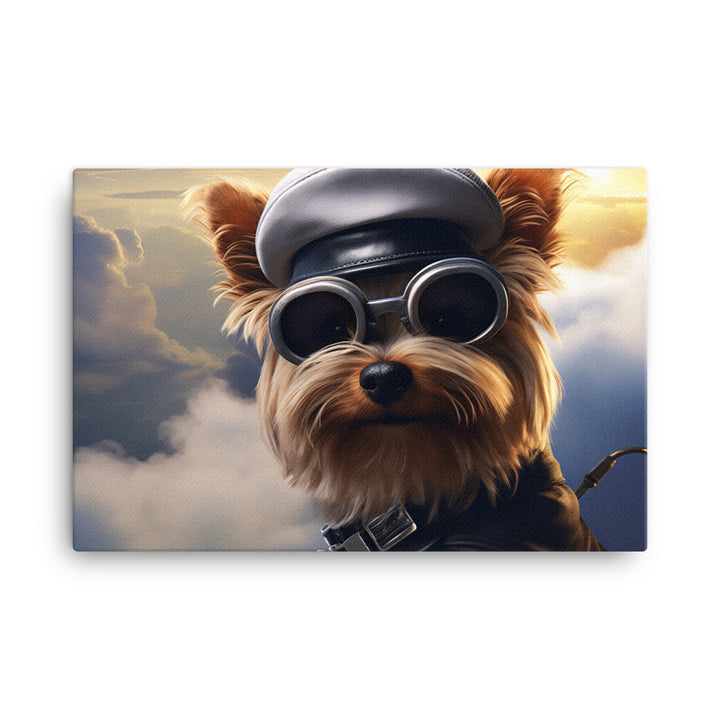 Yorkshire Terrier Pilot Canvas - PosterfyAI.com