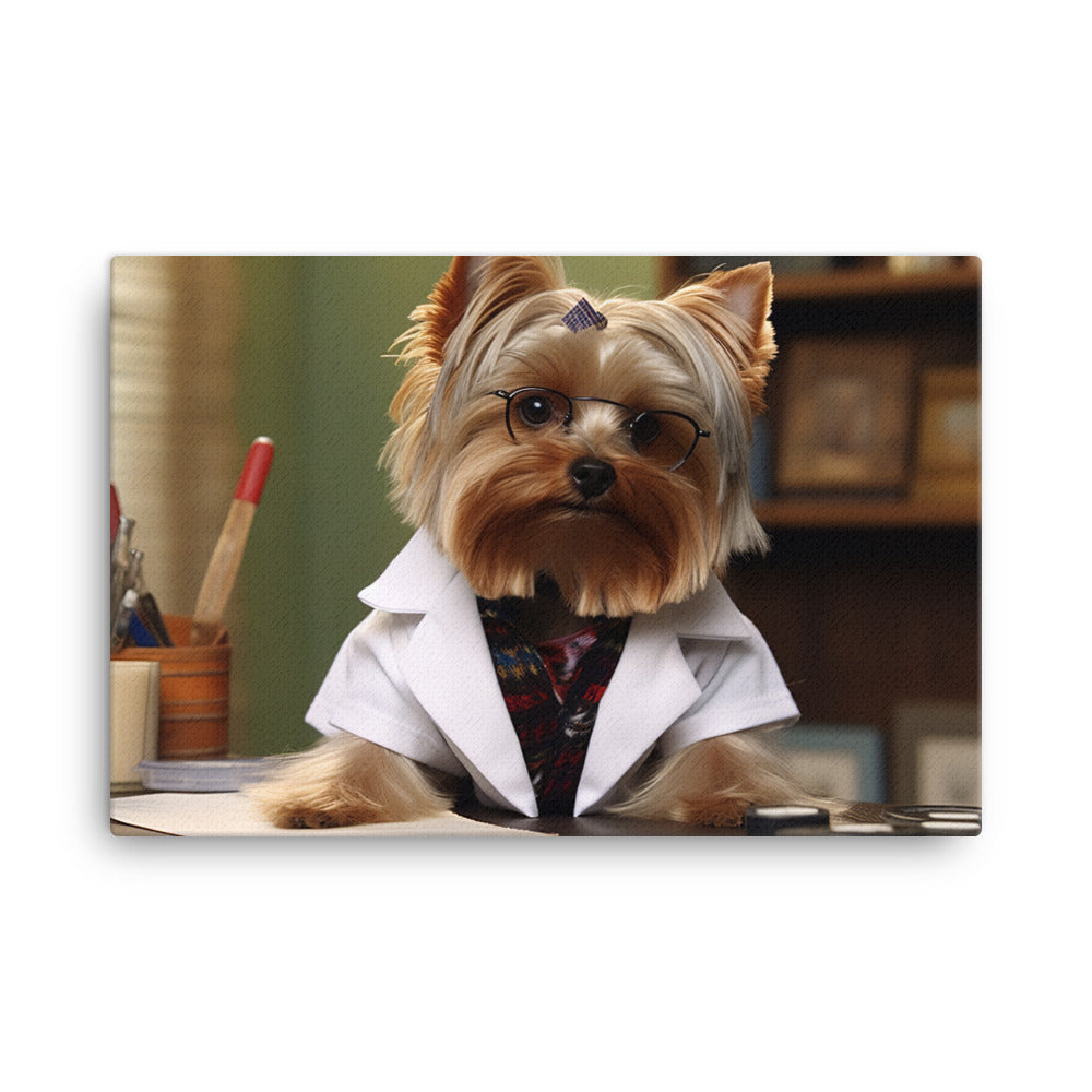 Yorkshire Terrier Pharmacist Canvas - PosterfyAI.com