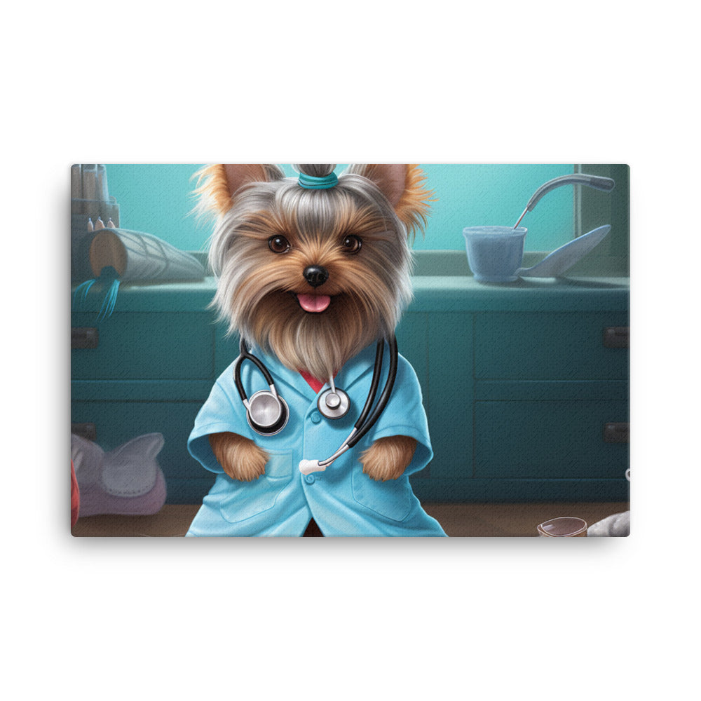 Yorkshire Terrier Nurse Canvas - PosterfyAI.com