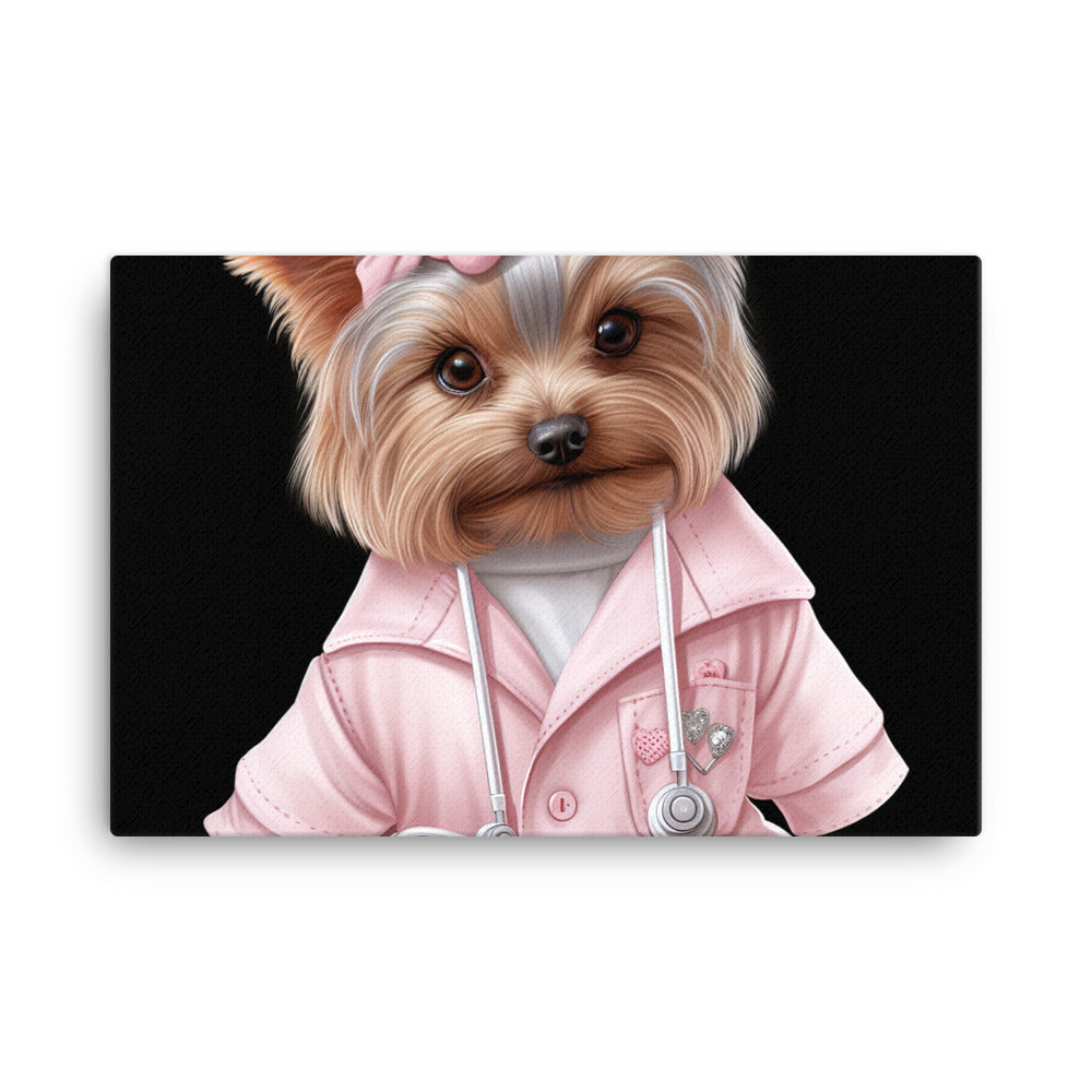 Yorkshire Terrier Nurse Canvas - PosterfyAI.com