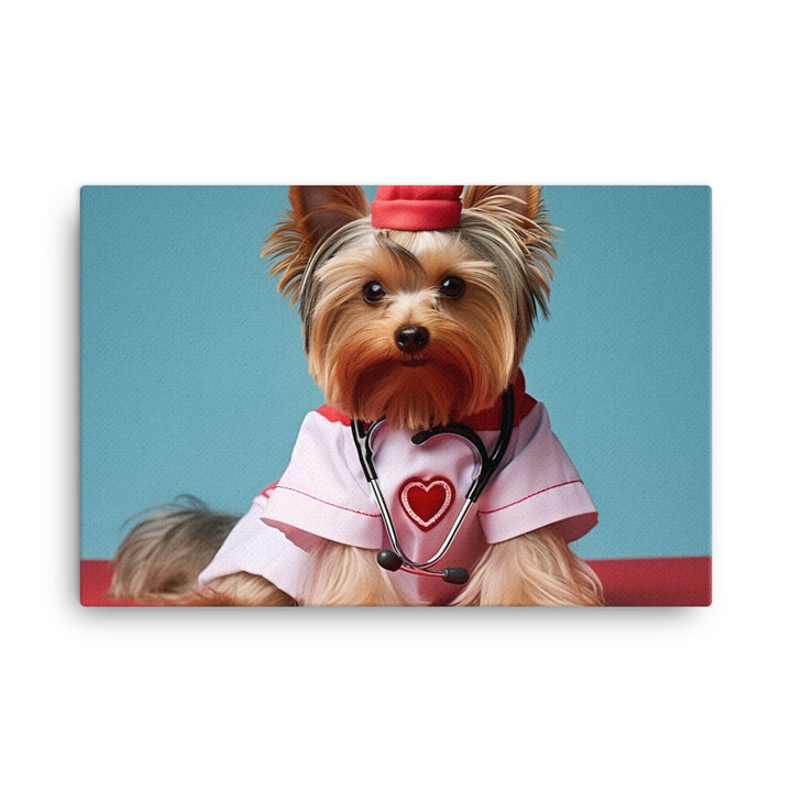 Yorkshire Terrier Nurse Canvas - PosterfyAI.com