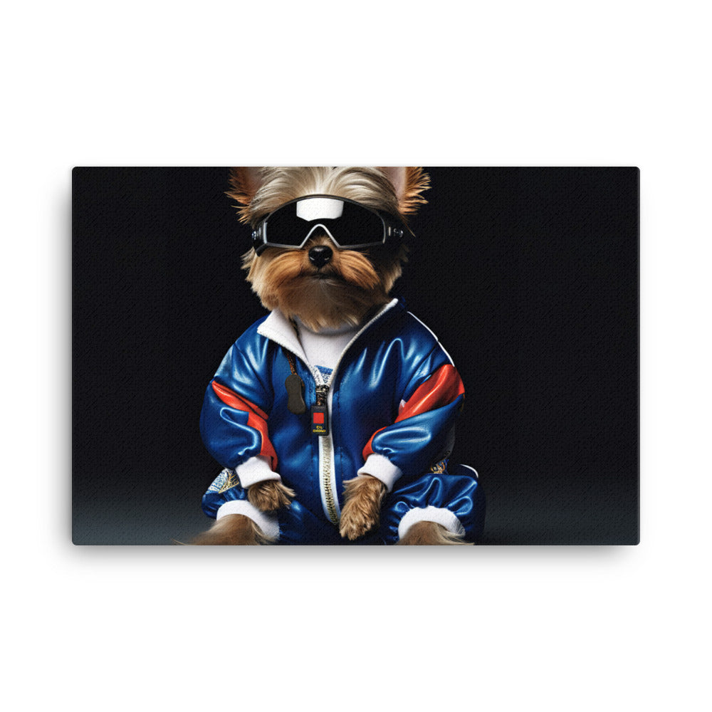 Yorkshire Terrier Motorsport Athlete Canvas - PosterfyAI.com