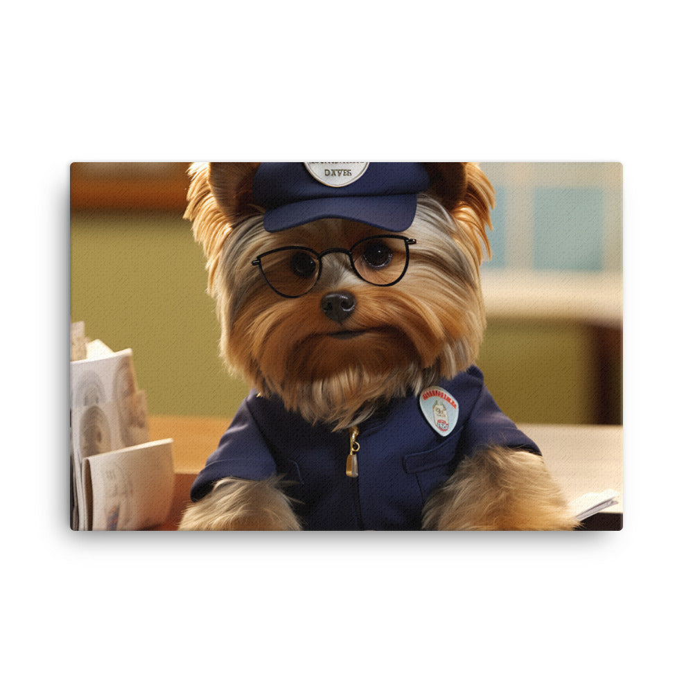 Yorkshire Terrier Mail Carrier Canvas - PosterfyAI.com