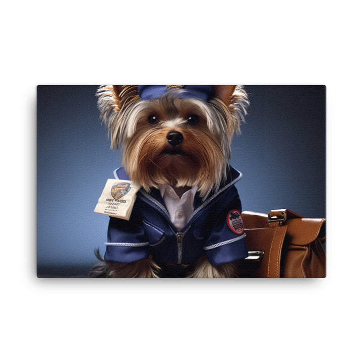 Yorkshire Terrier Mail Carrier Canvas - PosterfyAI.com