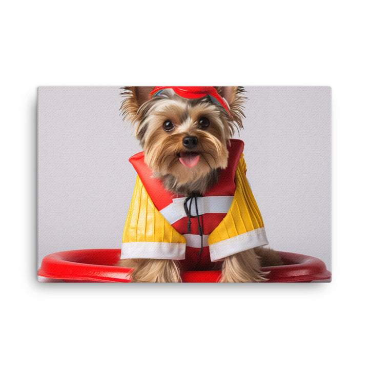 Yorkshire Terrier Lifeguard Canvas - PosterfyAI.com