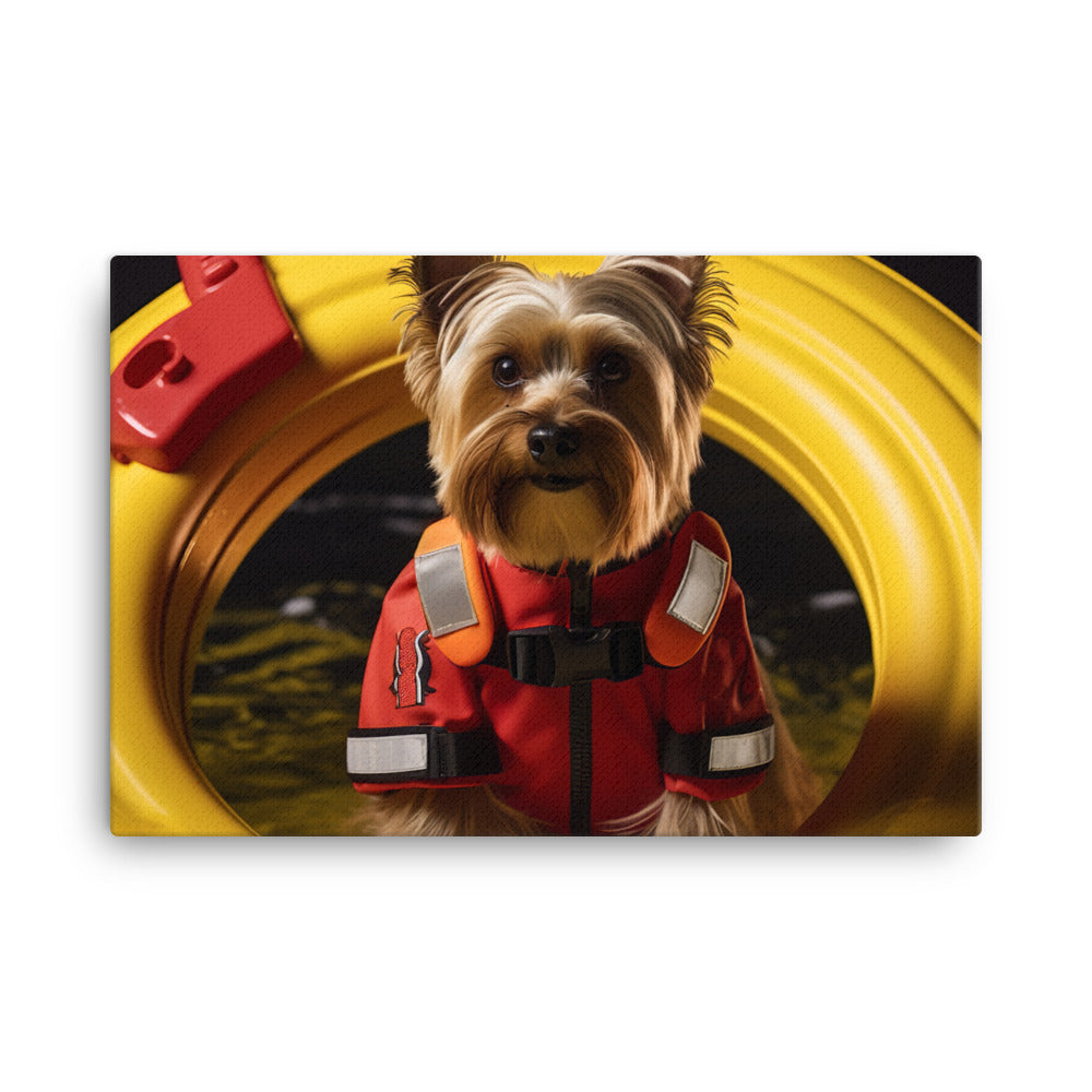 Yorkshire Terrier Lifeguard Canvas - PosterfyAI.com