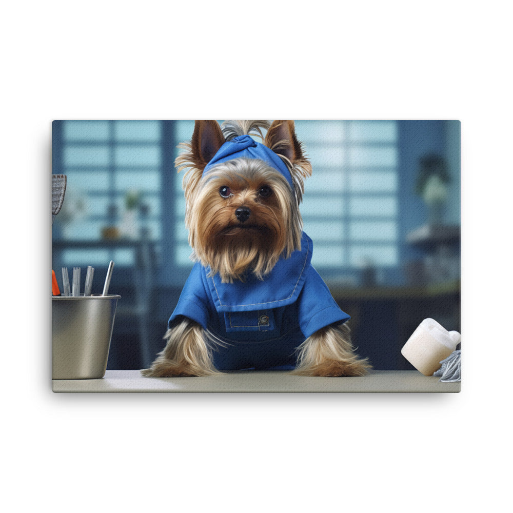 Yorkshire Terrier Janitor Canvas - PosterfyAI.com