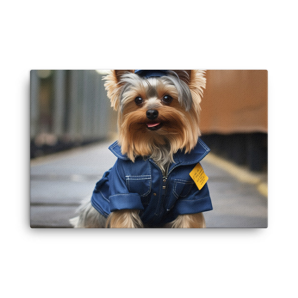 Yorkshire Terrier Janitor Canvas - PosterfyAI.com