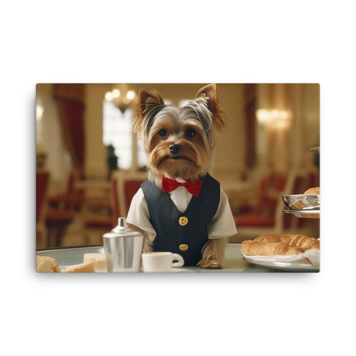 Yorkshire Terrier Hotel Staff Canvas - PosterfyAI.com