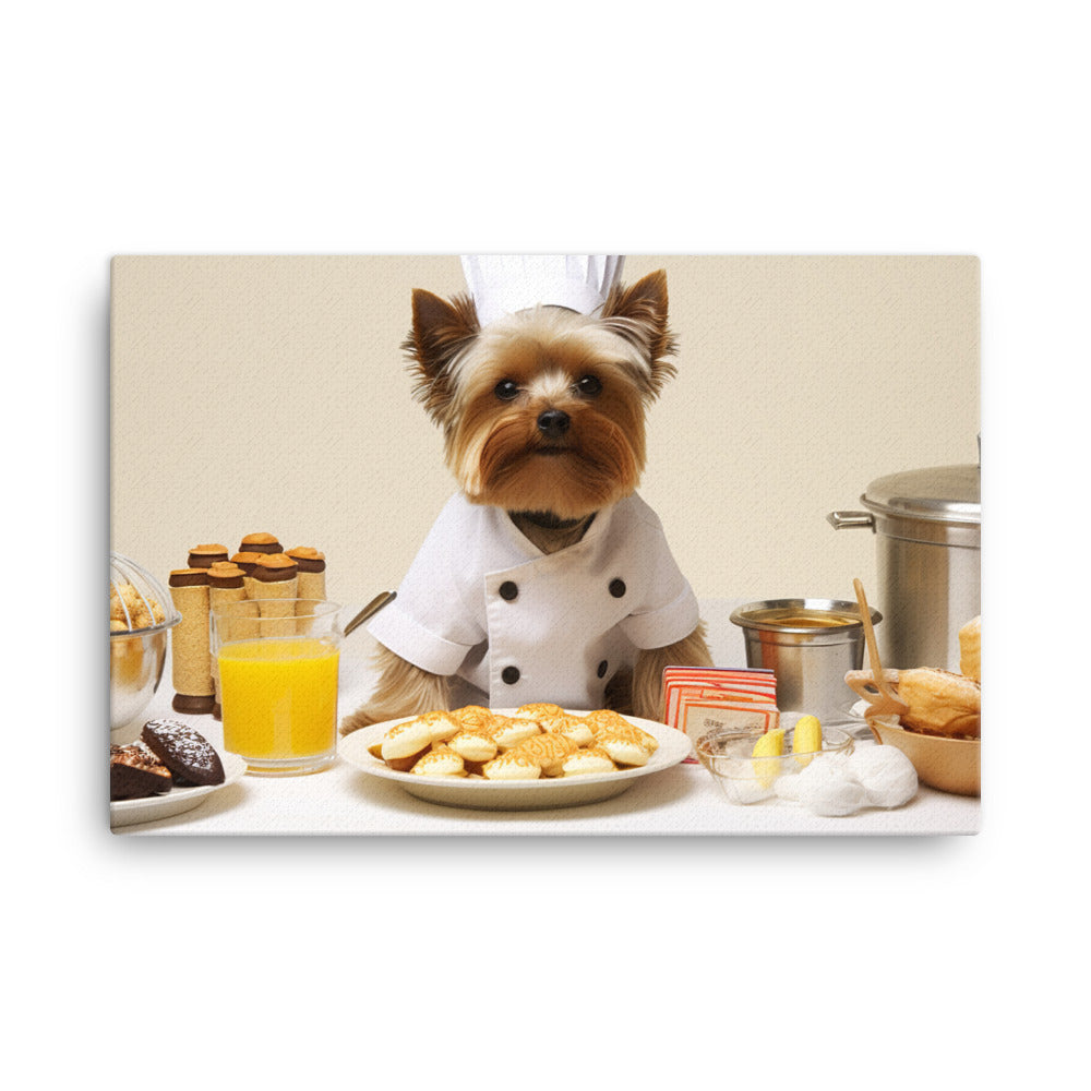Yorkshire Terrier Fast Food Crew Canvas - PosterfyAI.com