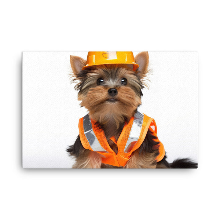 Yorkshire Terrier Contractor Canvas - PosterfyAI.com