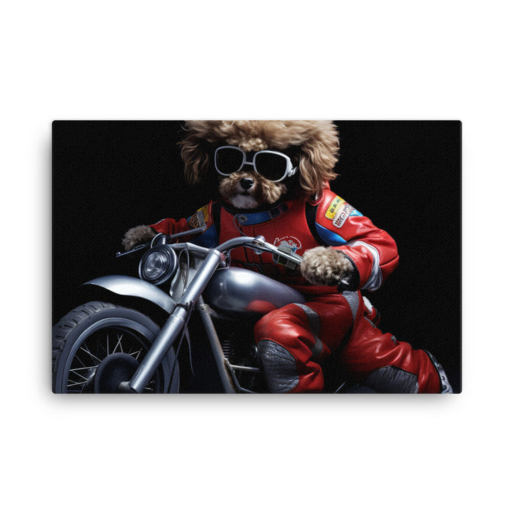 Poodle Superbike Athlete Canvas - PosterfyAI.com
