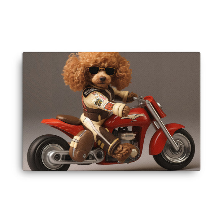 Poodle Superbike Athlete Canvas - PosterfyAI.com