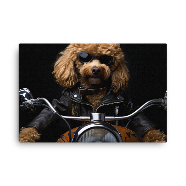 Poodle Superbike Athlete Canvas - PosterfyAI.com