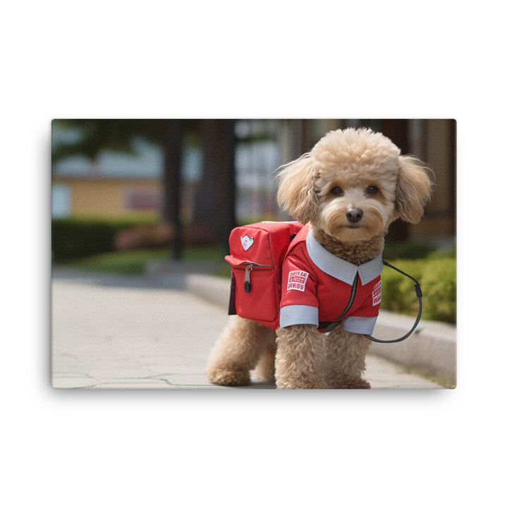 Poodle Mail Carrier Canvas - PosterfyAI.com