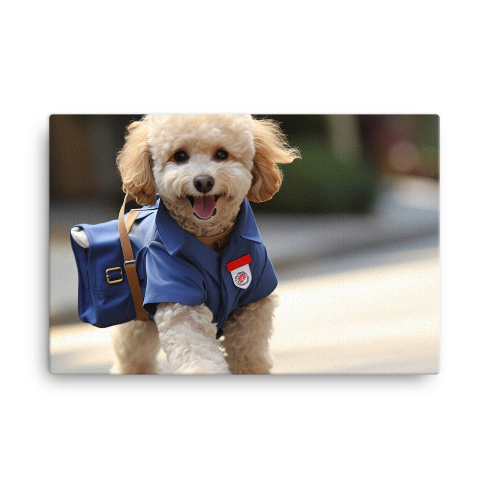 Poodle Mail Carrier Canvas - PosterfyAI.com